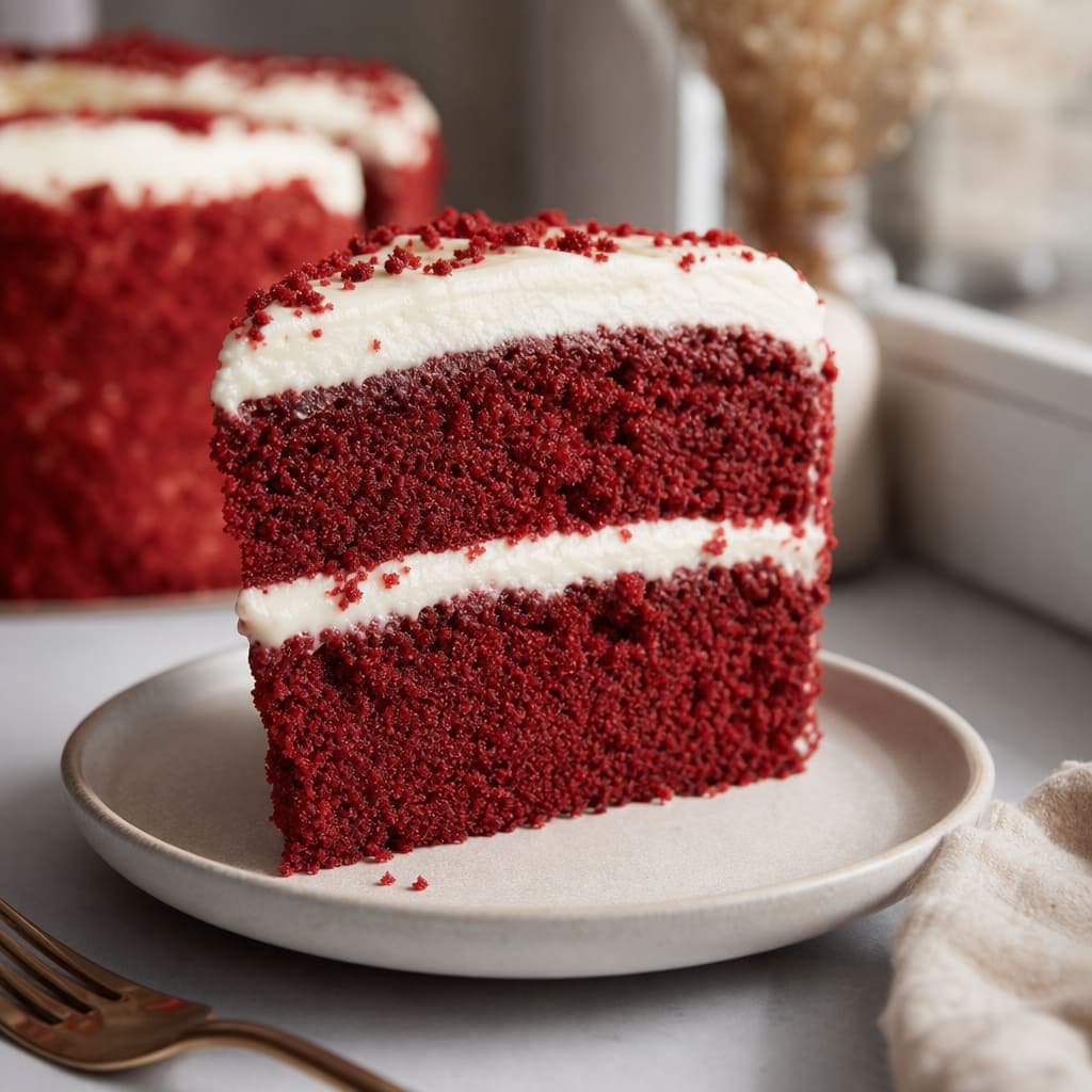 Red velvet pastry slice